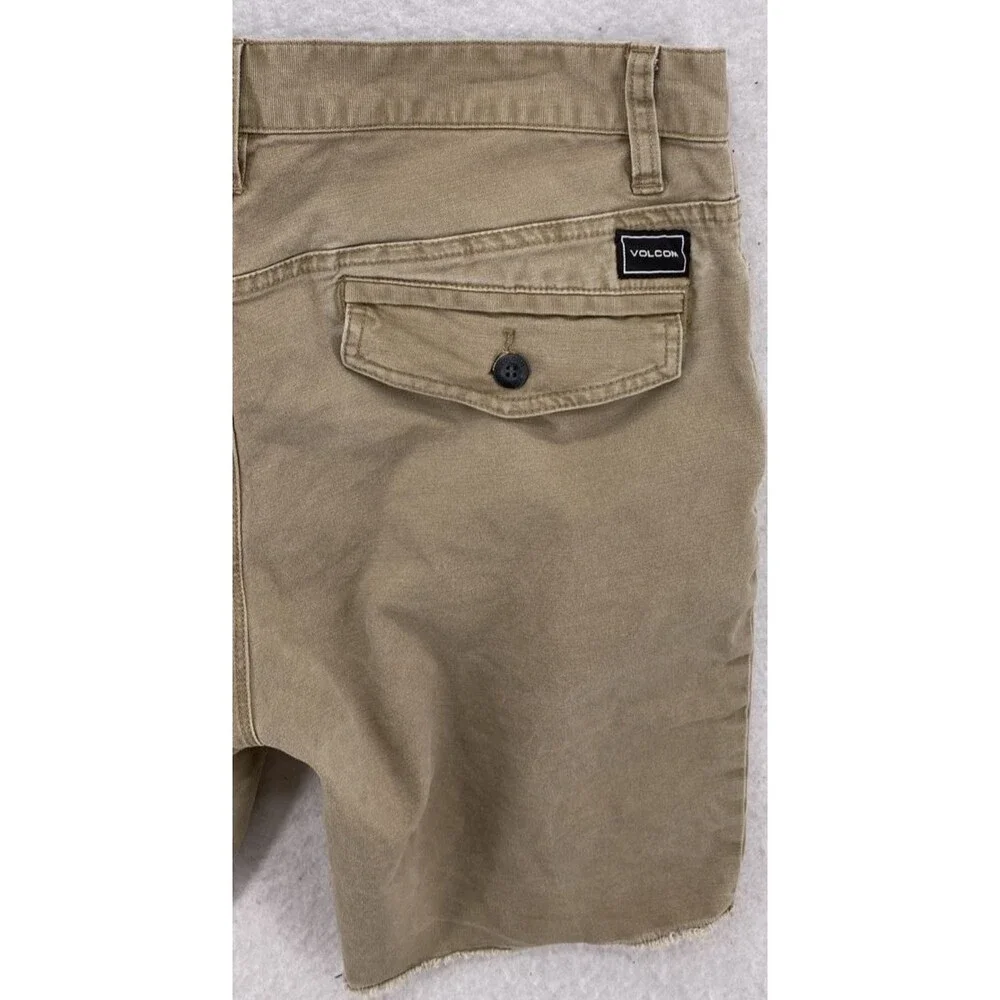 Volcom True To This Khaki Tan Stretch Skate Shorts Mens 31 Cutoff - Picture 10 of 12